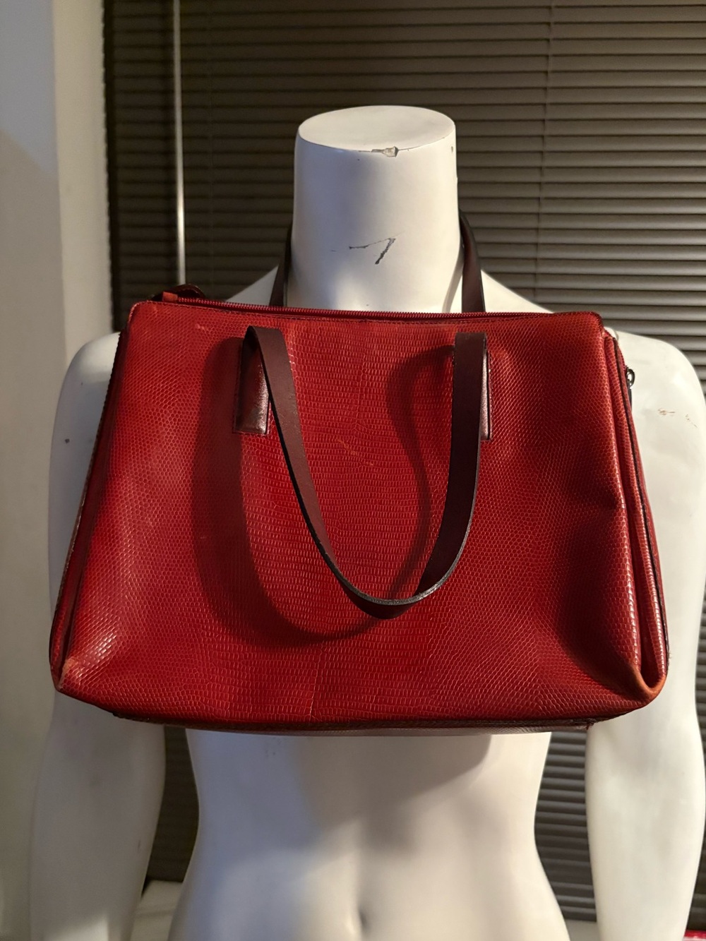 Francesco Biasia Red Textured Tote